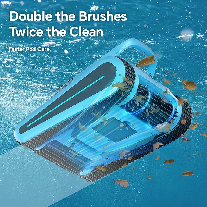 Cordless Robotic Pool Cleaner -Pool Vacuum 180W Brushless Motor, 45,000Pa Suction, Wall Climbing, Sonar Navigation, 3 Modes Automatic Pool Robot for Inground & Above-Ground Pools Up to 2150 Sq. Ft.