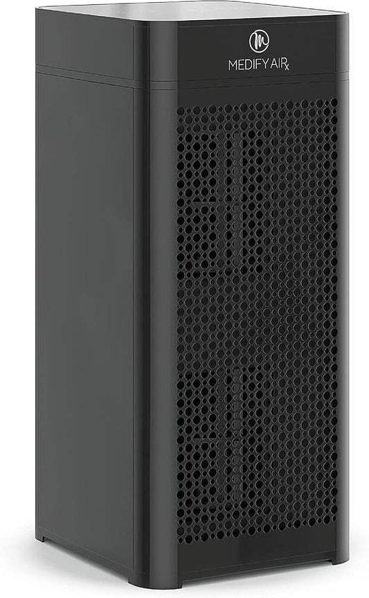 Medify MA-40 UV Light Air Purifier with True HEPA H14 Filter | 1,793 ft² Coverage in 1hr for Wildfires Smoke, Odors, Pollen, Pets | Removal to 0.1 Microns | Black, 1-Pack