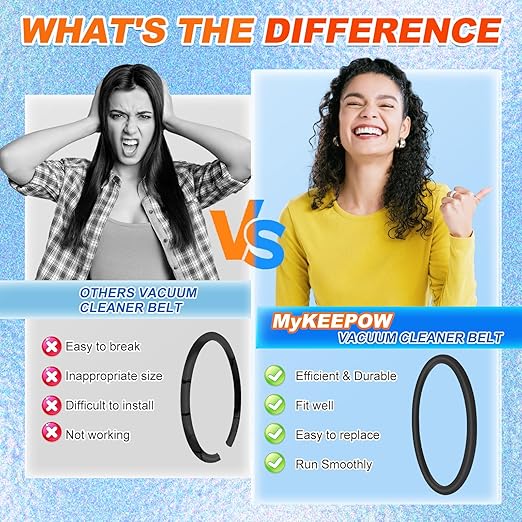 8 Pack Vacuum Belts for Sanitaire Commercial Upright SC679, Round Belt for Eureka Vacuum Cleaner,Replace Parts 30563B, 30563A