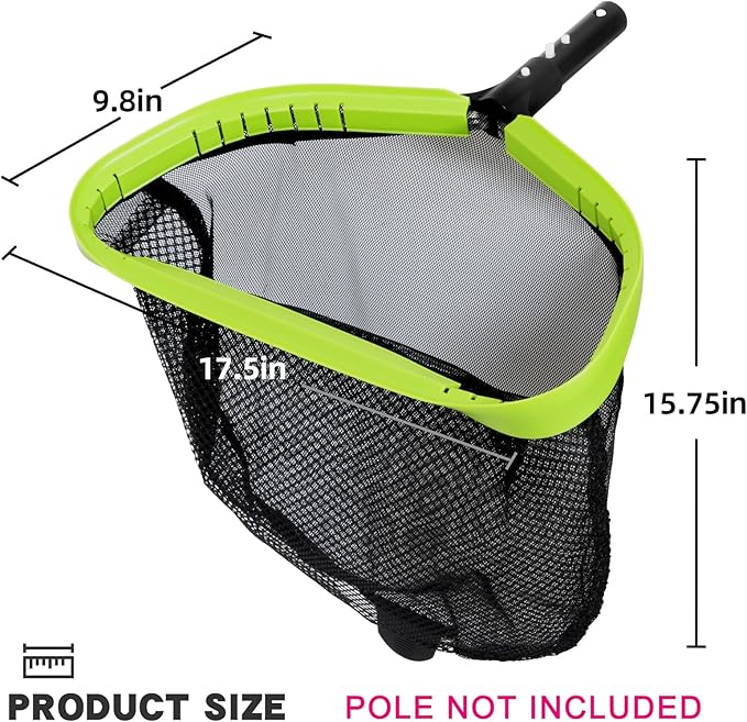 Sepetrel Pool Net,Professional Swimming Pool Leaf Skimmer Nets for Cleaning with Double-Layer Deep Big Bag,Heavy Duty Aluminum Frame & Handle Rake(Pole Not Included)
