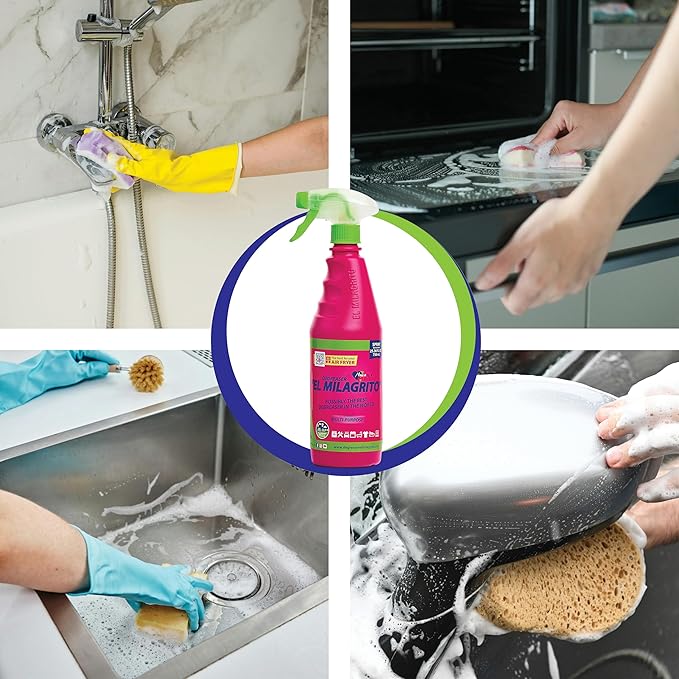 EL MILAGRITO Heavy Duty Multi-Purpose Degreaser & Stain Remover, (1.32 Gallon) 165.07 Fl Oz, Best Cleaner for Kitchen, Bathroom, Fabrics, Boats, Industrial .More than 100 surfaces.