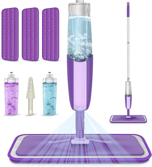 Spray Mops for Hardwood Floor Cleaning: MEXERRIS Floor Mop with 3 Washable Pads for Swiffer Powermop - Wet Mops with 2 Refillable Bottles - Home Commercial Dust Mop for Wood Laminate Ceramic Tiles