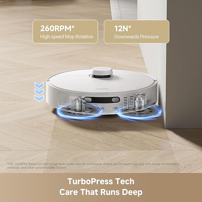 Mova P10 Pro Ultra Gen2 Robot Vacuum and Mop, 26,000Pa Suction, 212°F Hot Water Auto Mop Washing, 1-Hour Hot Air Drying, Extenable Mop, All-in-One Dock, Triple Anti-Tangle System for Home