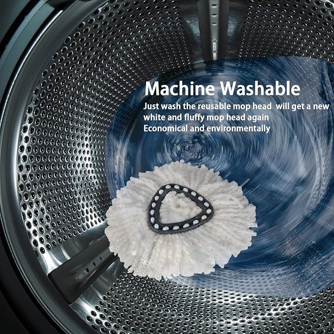 10Pack Spin Mop Replacement Heads,Spinning Mop Replace Head for Easy Wring Mop, 100% Microfiber Mop Head Replacement Compatible with Triangle Spin Mop Refill for Floor Cleaning,White