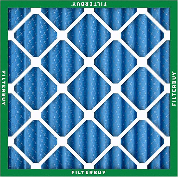 Filterbuy 14x14x2 Air Filter MERV 13 Optimal Smoke & Allergy Defense (6-Pack), Electrostatic Pleated HVAC AC Furnace Filters Replacement, Made in USA (Actual Size: 13.50 x 13.50 x 1.75)