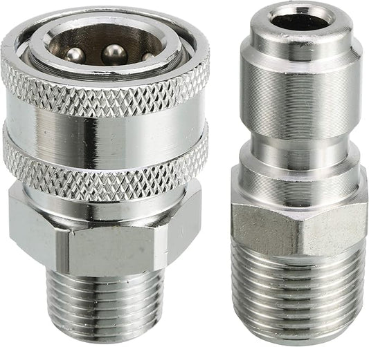 RIDGE WASHER Pressure Washer Adapter Set, 3/8 Inch Quick Connect to Male Thread Fitting, 5000PSI