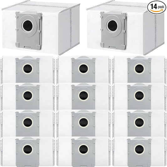 14Pcs Dust Bags,Compatible with Ecovacs Deebot X8 Pro Omni/T50 Pro Omni/T50 Max Pro Omni/T80 Omni/X9 Pro Omni/Yeedi S14 Plus Robot Vacuum,3.5L Liter Activated Carbon Vacuum Bags,Four-Layer Structure