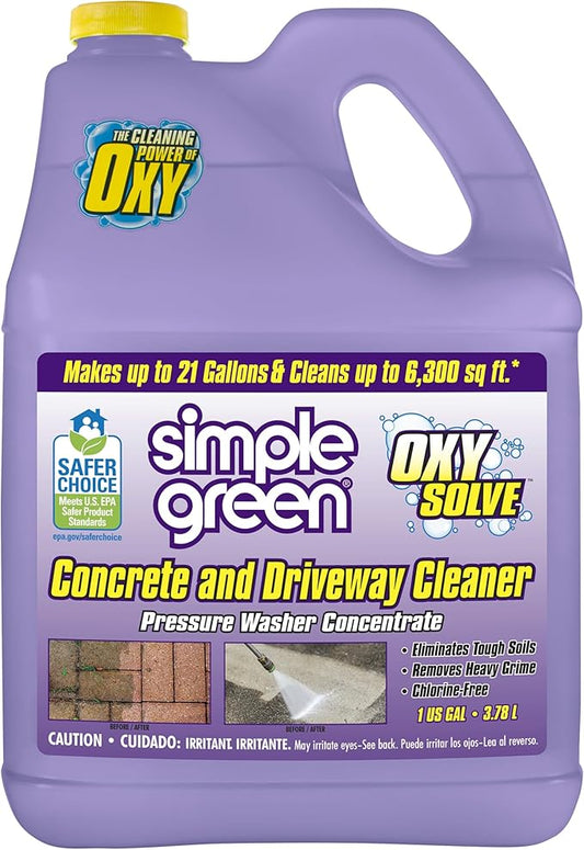 Simple Green Oxy Solve Concrete and Driveway Pressure Washer Cleaner, Purple, Unscented, 128 Fl.Oz