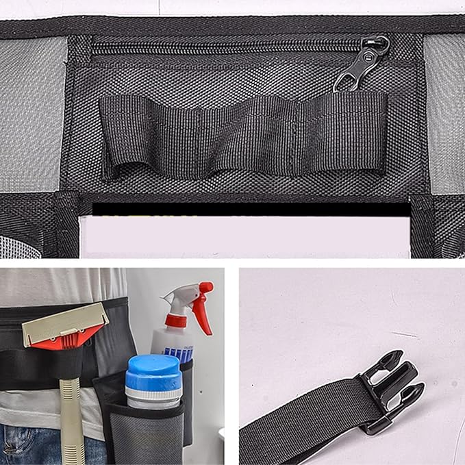 Cleaning Tool Belt - Adjustable Storage Multi-Pocket, Utility Pouch Costume Tool Belt for Scissors Bottle Brush Women Men Home Hotel Work Gardening Housekeeping