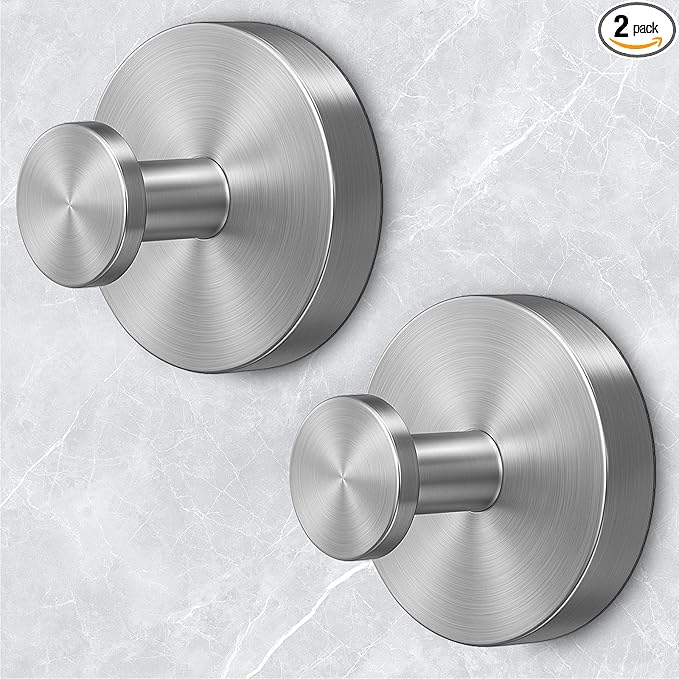 Shower Hooks for Inside Shower,Suction Cup Hooks for Glass Window,Removable Towel Hooks for Bathrooms,2 Packs(Silver)
