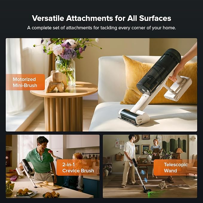 roborock H60 Hub Pro Cordless Stick Vacuum Cleaner with Auto-Empty Dock, 170AW Suction for Carpets and Pet Hair, Vacuum Cleaners with 80-Min Runtime, Anti-Tangle Brush, 140° Green LED Dust Detection