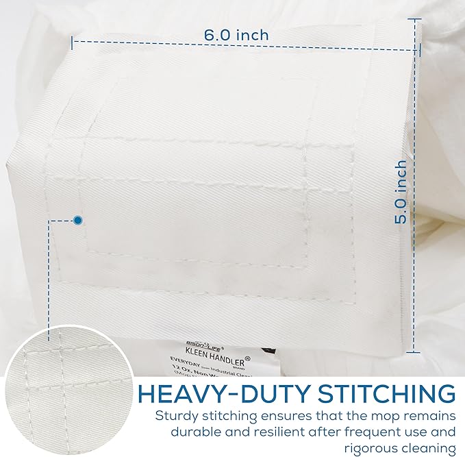 KLEEN HANDLER Disposable Industrial Mop Head Replacement | Non-Woven Cut End Floor Cleaning Wet Mop Head Refill (Pack of 3)