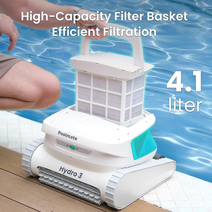 [2026 Version] Hydro3 Cordless Robotic Pool Cleaner, Automatic Pool Vacuum for Inground and Above Ground Pools, Lasts 200 Mins, Floor/Wall/Waterline Cleaning, Dual Inlet, Self-Parking [Green]