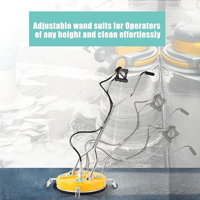 RIDGE WASHER 20'' Pressure Washer Surface Cleaner, Surface Cleaner Dual Handle, Power Washer Surface Cleaner with 4 Wheels for Cleaning Driveways, Sidewalks, Patios, Decks, 4500 PSI