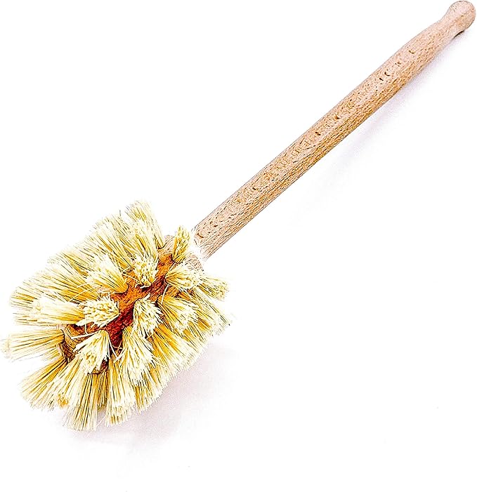 husMait Bottle Brush with Extra Long Wood Handle and Strong Bristles - Cleans and Scrubs Hard to Reach Wide Mouth Jars, Glasses, and Dishes