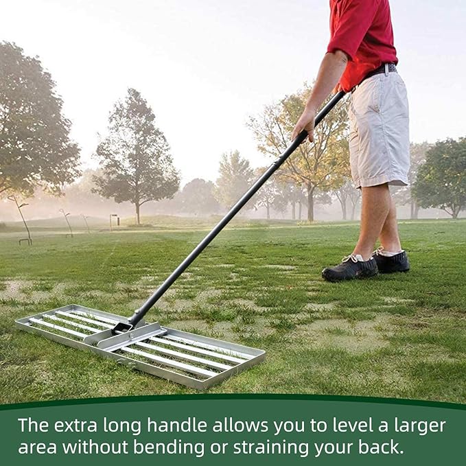 Lawn Leveling Rake - Heavy Duty Level Rake - 36-Inch Wide 69 Inch Handle Lawn Leveler, Levelawn Tool for Garden, Golf Couse, Farm, Backyard…