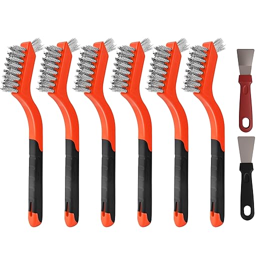 6 Pieces Stainless Steel Wire Brush Set, Stainless Steel Bristles for Cleaning Welding Slag and Rust,Scratch Brush with Mini Head & Hanging Hole for Everyday Cleaning