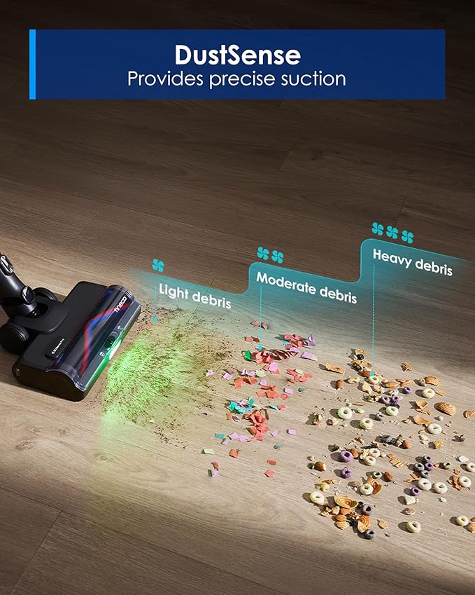 Tineco Pure ONE S70 Cordless Vacuum Cleaner, 200AW Powerful Suction, 3D Sense Pro Cleaning System, 95min Runtime, Zero Tangle Brush,180° Foldable Tube, Stick Vacuum for Pet Hair, Carpet & Hard Floor