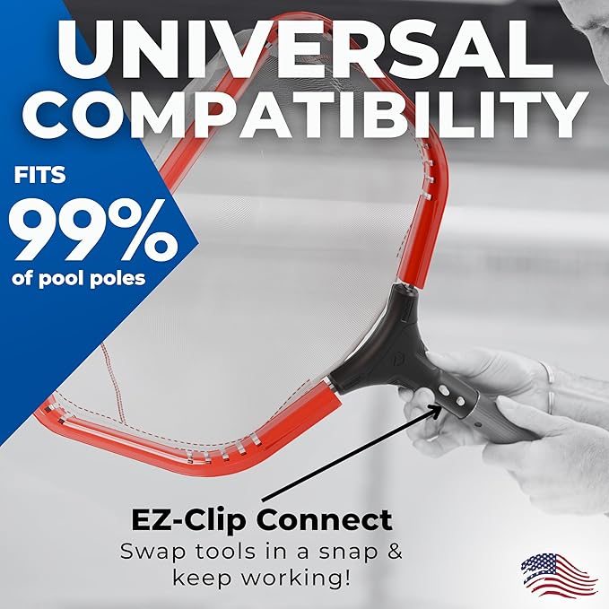ProTuff 13" Silt Net Pool Skimmers for PROS – 6 Pack – “490 Promise” Unlimited, Unconditional Replacement – Ultra-Durable Ultra-Fine Net for Silt – Heavy-Duty Aluminum Frame & EZ-Clip Pole Attachment