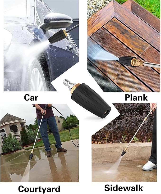 Turbo Nozzle Pressure Washer Tips,4000 PSI 4.0 GPM 4.0 Orifice,with 5 Pieces Spray Tips Kit Multiple Degrees(0, 15, 25, 40, 65 Degrees) (Black-Single nozzle)