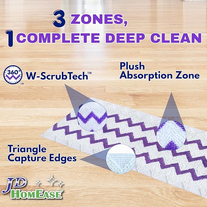 24 Pack Microfiber Disposable Pads for Swiffer PowerMop Multi-Surface Mopping Pad Refills, Deep Clean Replacement