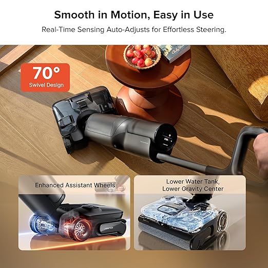 roborock F25 ACE Pro Foam Wet Dry Vacuum Cleaner, Cordless Vacuum Mop, 25000Pa Foam Spray Mop, 203°F Self-Cleaning Hard Floor Cleaner Machine for Tile Hardwood Floor Gentle Cleaning, 180° Lie Flat