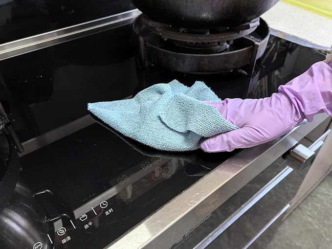 HOPESHINE Microfiber Cleaning Cloth Roll 50-Pack Reusable Paper Towels Washable for Cars Care Wash Supplies Kitchen Dish Rags House Window Cleaning Cloths Lint Free Tear Away Ultra Absorbent (Blue)