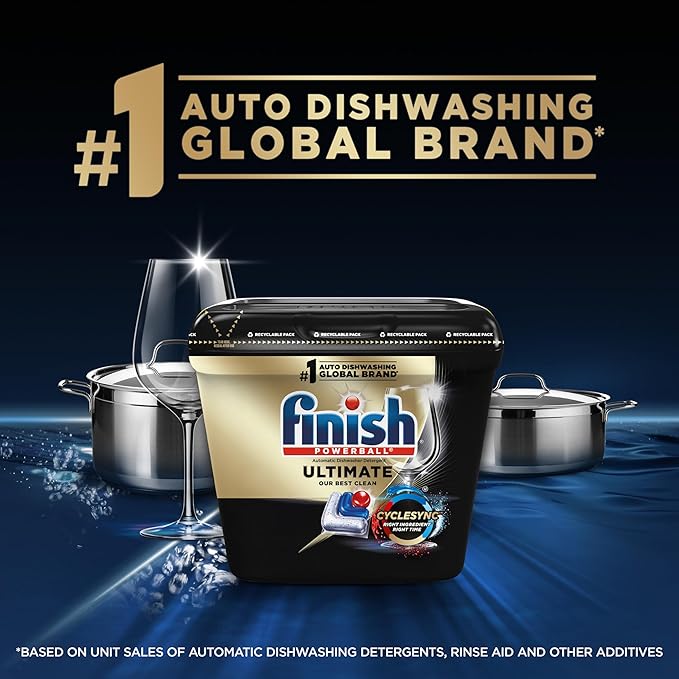 Finish Ultimate Dishwasher Detergent- 62 Count - With CycleSync™ Technology - Dishwashing Tablets - Dish Tabs
