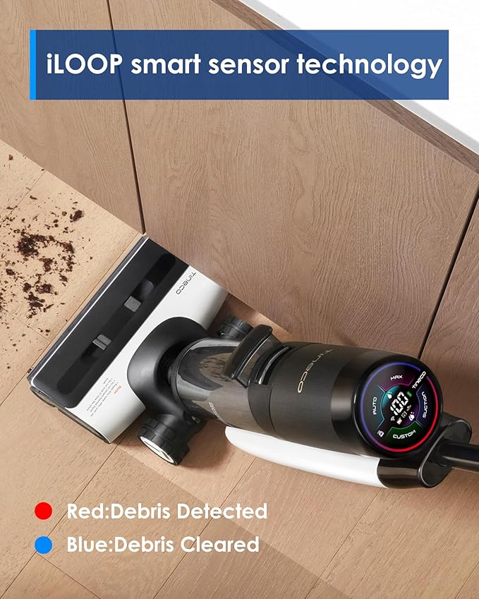 Tineco Floor ONE S7 FlashDry Smart Cordless Wet Dry Vacuum Cleaner, Long Runtime, Great for Sticky Messes, Self-Cleaning, 158℉Hot Air FlashDrying, Dual-Sided Edge Cleaning, Extended Battery Lifespan