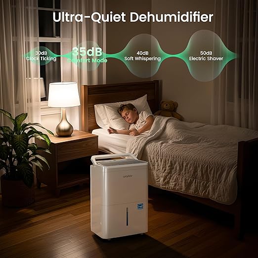 Waykar 2000 Sq. Ft. Energy Star 2025 Dehumidifier for Basement & Home, Adjusts from 15% RH With Drain Hose, Ultra Quiet 35 dB for Bedroom & Bathroom