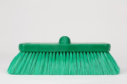 SPARTA 41278EC09 Flo-Thru Plastic Wall Scrub Brush, Equipment Brush With Soft Nylex Bristles For Industrial Kitchens, Hospitals, Commercial Cleaning, 4 Inches, Green