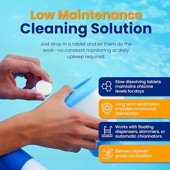 Pool Shark Swimming Pool Chlorine Tablets - 3-Inch Chlorine Tablets - Slow-Dissolving 90% Active Chlorine Tabs - Pool Chemicals for Inground Pools, Above Ground Pools, Saltwater, Spa, Hot Tub (40 lbs)