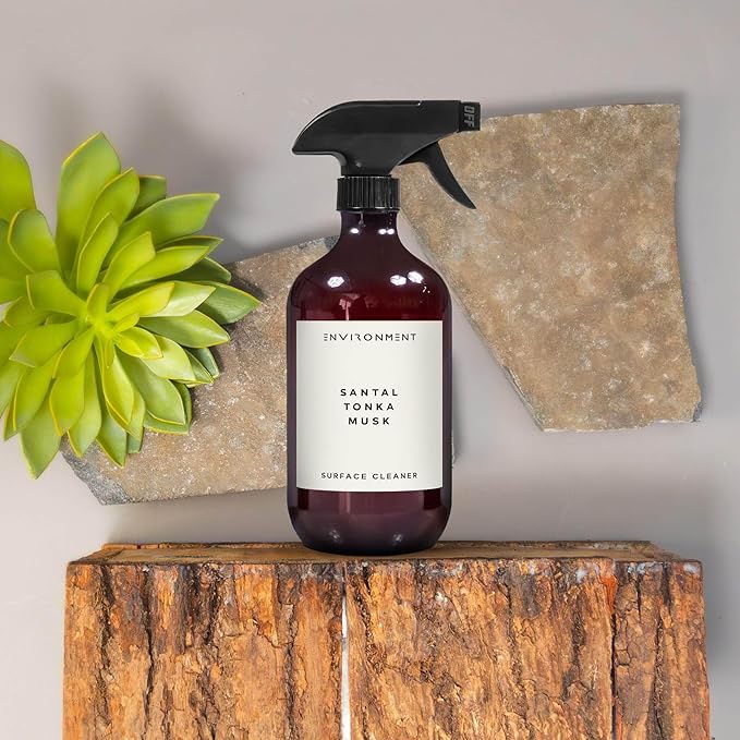 ENVIRONMENT Inspired by 5-Star Resort 1HT Surface Cleaner, 16oz Luxury Surface Cleaner (Santal | Tonka | Musk) Home Essentials, Scented Cleaning Products, Vegan & Cruelty-Free