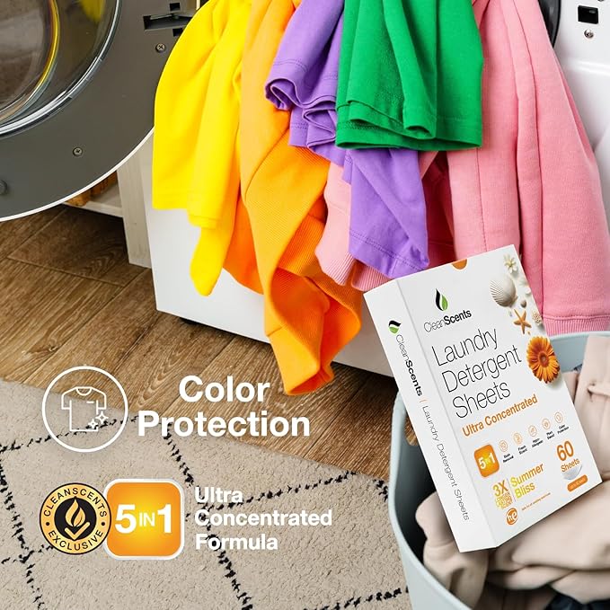 CleanScents Laundry Detergent Sheets (60 Sheets) (Summer Bliss)
