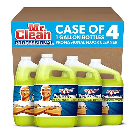 Floor Cleaner from Mr. Clean Professional, Bulk No-Rinse Ready to Use Cleaner Refill for Commercial Use, 1 Gal. (Case of 4)