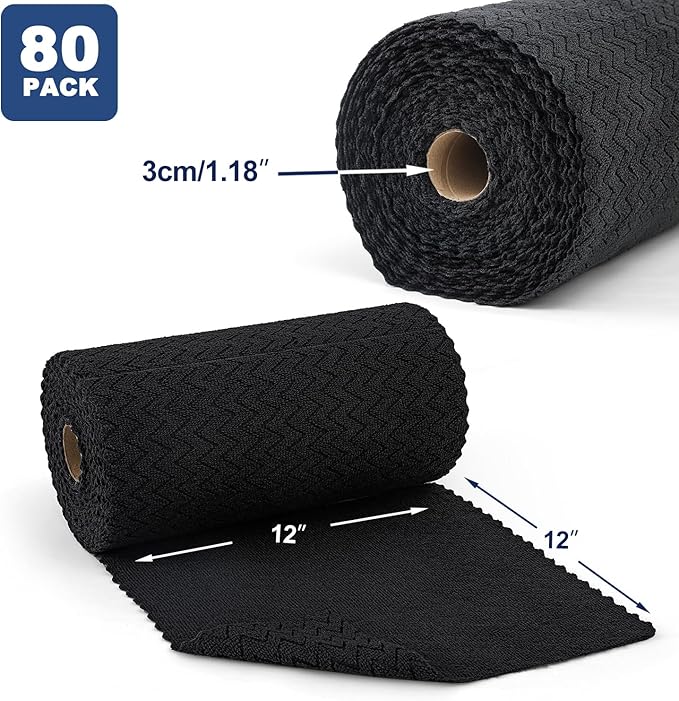 80 Pack Microfiber Cleaning Cloth Roll Reusable Paper Towels 12"x12" Tear Away Cloth,Absorbent Dish Rags for House Kitchen,Wash Cloths,Lint Free Rags for Window Cars Cleaning Supplies