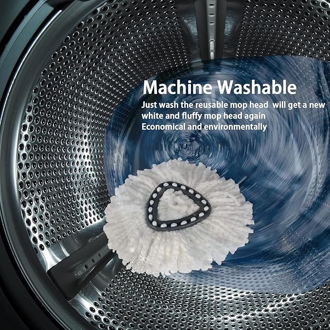 14Pack Spin Mop Replacement Heads,Spinning Mop Replace Head for Floor Cleaning, 100% Microfiber Mop Head Replacement Compatible with Triangle Spin Mop Refill for Easy Wring Mop,White