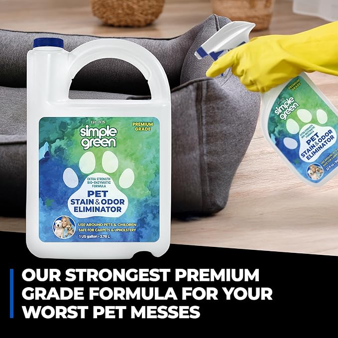 Simple Green Pet Stain and Odor Eliminator 32 oz Spray & 1 Gal Refill