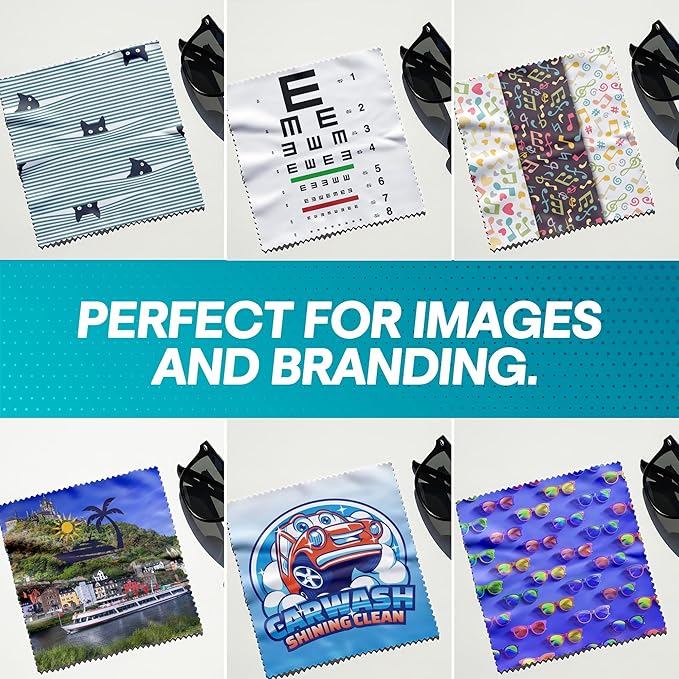 Ships Next Day, Made in USA - Customizable Microfiber Cleaning Cloth - Perfect Eyeglass Cleaner Promotional Gift - Premium Microfiber Lens Wipes - Logo or Image Printed (250 Pack) Double Sided