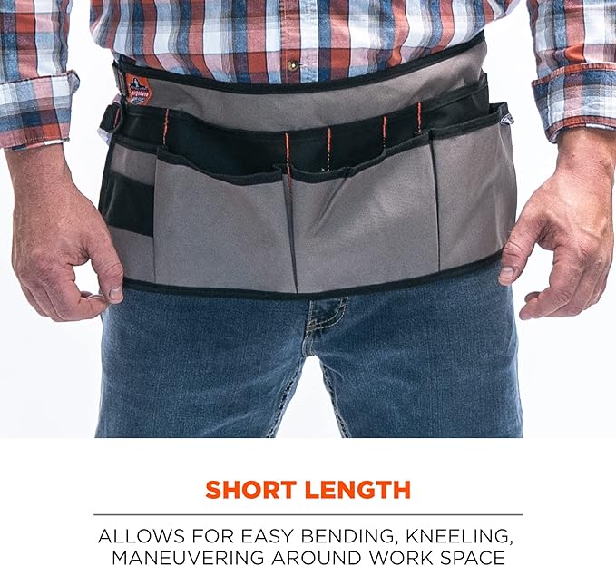 Ergodyne Arsenal 5707 Tool Work Waist Apron, 14-Pockets, Gray