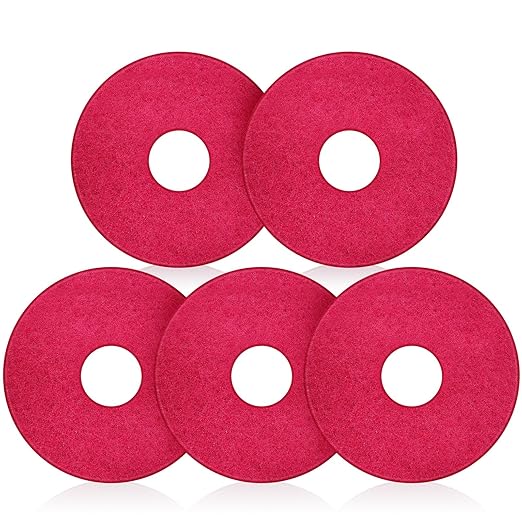 5 Pcs 12" Cleaning Orbiter Pads Commercial Floor Buffer Pads Hardwood Floor Maintenance Scrubber Polisher Cleaning and Stripping for Orbiter Machine (Red)