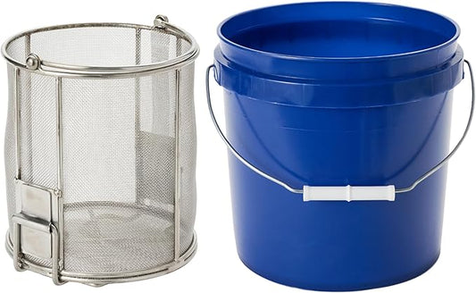 Dip N’ Drain – Stainless Steel Part Cleaning Strainer Basket for 2-Gallon Buckets (Bucket Included) | 1/32″ Mesh, Swing Handle, Perfect for Mechanics, Auto Parts, Garage, Shop & Home Workshop Cleaning