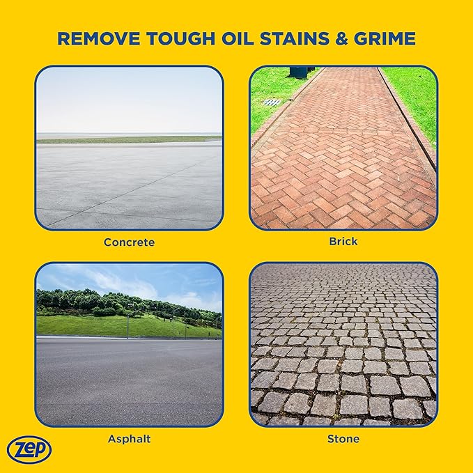 Zep Driveway and Concrete Pressure Wash Cleaner Concentrate - 1 Gal (Case of 4) - ZUBMC128 - Removes Tough Oil Stains and Grime