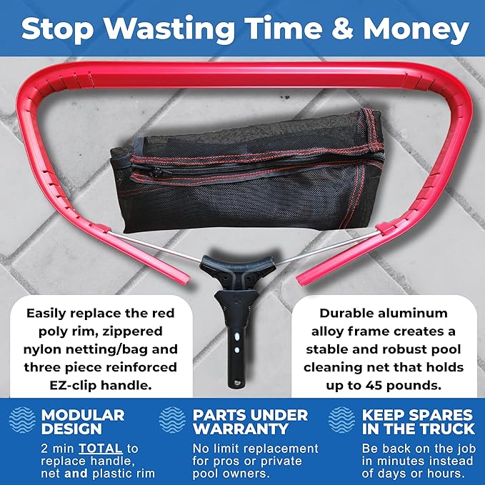 ProTuff PRO Ultimate Silt & Leaf Rake Bundle - 490 Promise Unlimited & Unconditional Replacements - 2-Items: 23" Medium & 17" Fine Mesh Pool Cleaner for Sand, Silt, Pollen, Leaves & Twigs