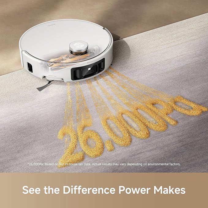 Mova Z60 Ultra Roller SA Robot Vacuum and Mop, 26,000Pa Suction, Warm Water Mopping & Extending Roller, All-in-One Hand-Free Station, Triple Anti-Tangle Mechanisms, Auto Carpet Shield, Voice Control