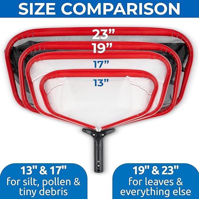 ProTuff 17" Silt Net Pool Skimmer for PROS – “490 Promise” Unlimited Unconditional Replacement – Ultra-Durable Ultra Fine Net for Silt – Heavy-Duty Aluminum Frame, EZ-Clip & Deep Bag for Cleaning