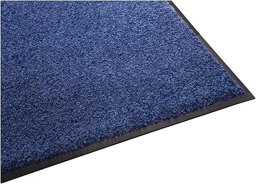 FANMATS 94030820 Guardian Platinum Series Indoor Wiper Floor Mat, Rubber with Nylon Carpet, 3" Width, 8" Length, Blue