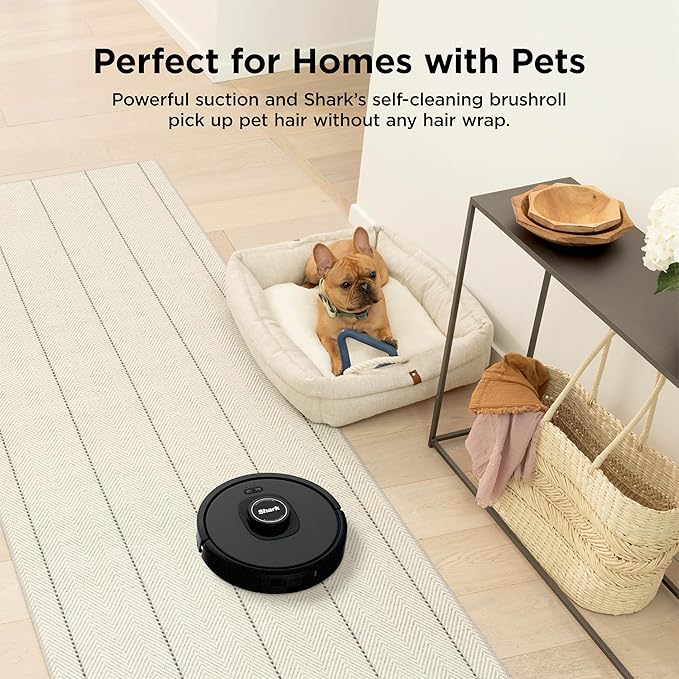 Shark AV2501S AI Ultra Robot Vacuum, with Matrix Clean, Home Mapping, 30-Day Capacity HEPA Bagless Self Empty Base, Perfect for Pet Hair, Wifi, Dark Grey