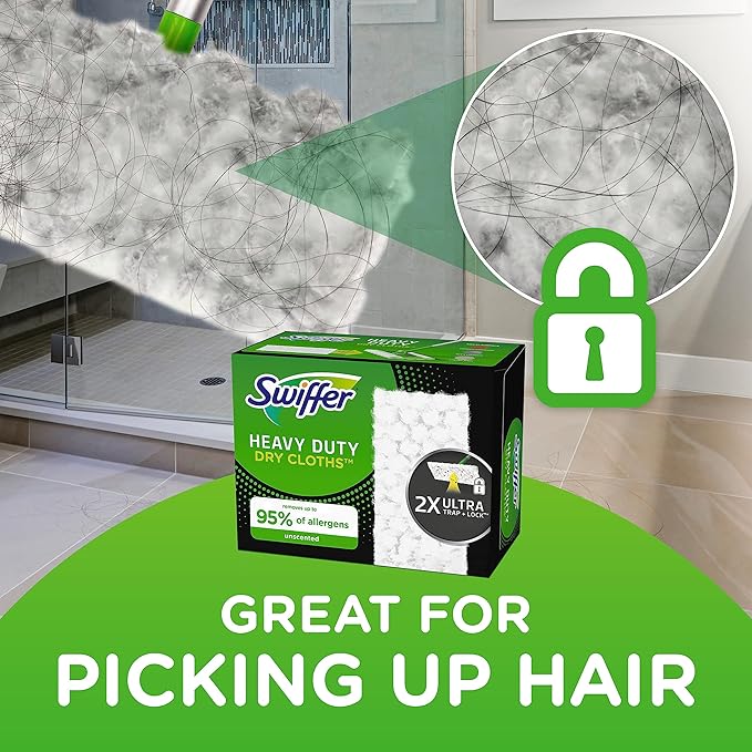 Swiffer Sweeper Heavy Duty Dry Multi-Surface Cloth Refills for Floor Sweeping and Cleaning, 20 count (2 Pack)