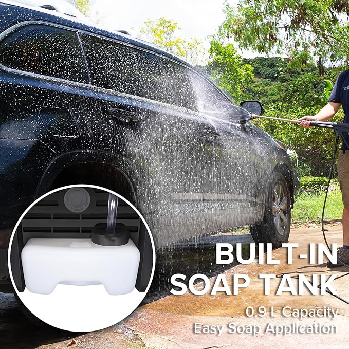 BILT HARD 1.76 GPM 2300 PSI Electric Pressure Washer, Power Motor with Stainless Steel Wand, 4 Spray Nozzles, Built-in Detergent Tank, 20Ft Hose, 35Ft Power Cord for Cars/Driveway/Fences/Home/Patios